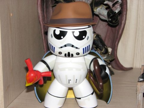 1991 Ford Bronco - Stormtrooper toy with hat and cape, holding a red blaster.
