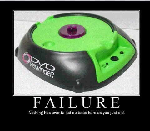 1988 Mercury Grand Marquis - A novelty DVD Rewinder device is shown in this image, which is presented as a meme with the word "FAILURE" and a caption below.