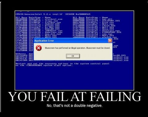 1988 Mercury Grand Marquis - A computer screen displays a critical error message, indicating a system failure.