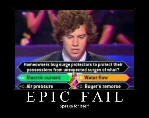 1988 Mercury Grand Marquis - Meme a game show contestant with text 'EPIC FAIL' and 'Speaks for itself.'