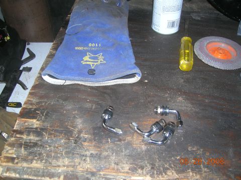 1985 Ford Bronco - first attempt at valve stems...90 degree but to small for the hole in the rim.