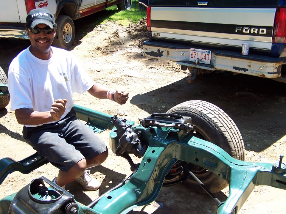 My buddy Mike testing out the frame. Without him, i could not get this done