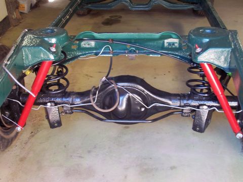 1975 Ford Ranchero - Completed frame. Notice new brake cables as well