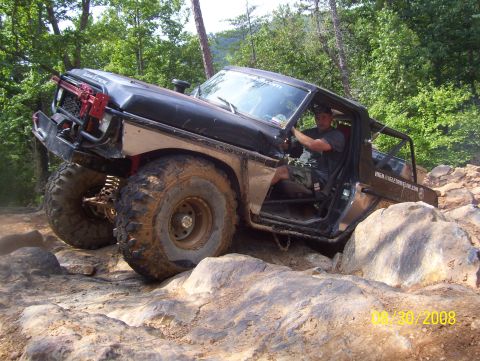 1978 Ford Bronco - A modified 1978 Ford Bronco navigates a rocky trail on August 30, 2008.