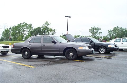 1991 Ford LTD Crown Victoria - Several Ford Crown Victorias are parked in a lot on a cloudy day.