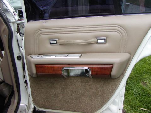 1991 Ford LTD Crown Victoria - Close-up of a car's interior door panel, showing upholstery and trim details.