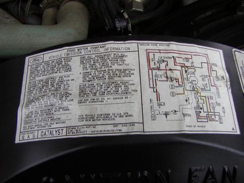 1991 Ford LTD Crown Victoria - Ford Vehicle Emission Control Information underhood label including a vacuum hose routing diagram for a 1991 model.