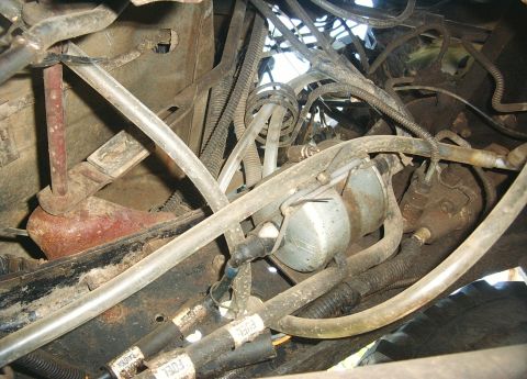 1987 Ford Bronco - Tubing ran up to top of engine.