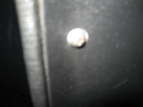 1968 Shelby GT500 - Close-up of a dark interior panel showing a single screw fastener.