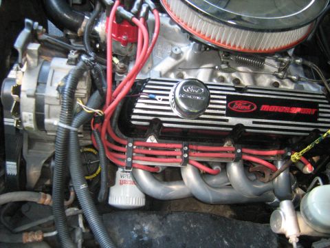 1988 Mercury Grand Marquis - Engine bay detail shows a Ford Motorsport engine with custom valve covers and exhaust headers.