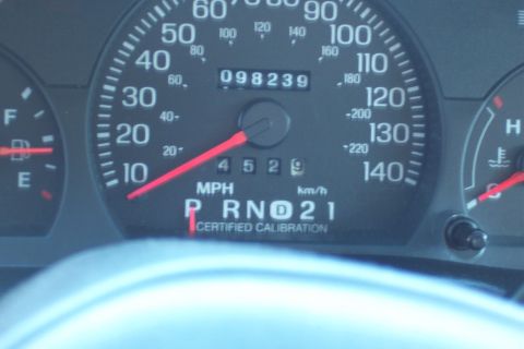 2001 Ford Crown Victoria - Dashboard gauges display odometer reading and gear selection.