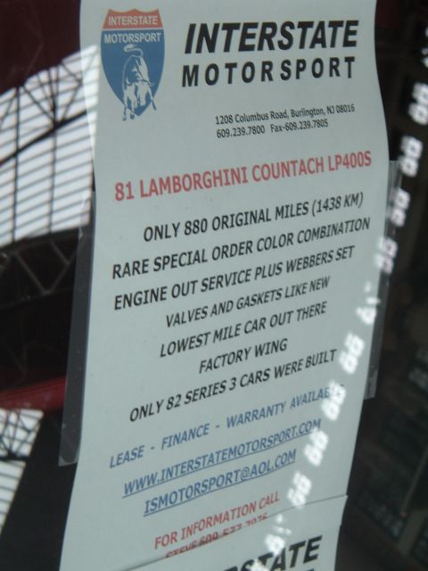1999 Mercury Grand Marquis - This document from Interstate Motorsport details a 1981 Lamborghini Countach LP400S for sale, not a 1999 Mercury Grand Marquis.