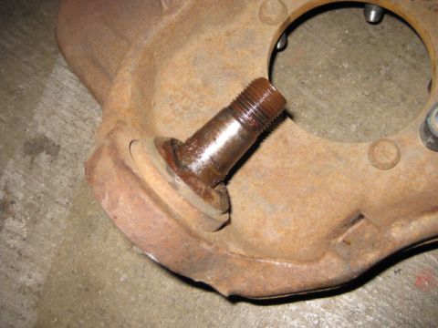 1995 Ford Bronco - This rusty ball joint assembly is a vehicle part, not a 1995 Ford Bronco.