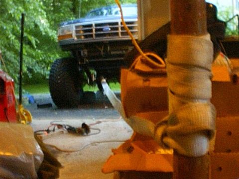 1995 Ford Bronco - Uses for a tow strap: #1001 - Preventing vehicle from rolling down angled driveway while SASing.