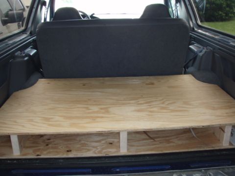 1996 Ford Bronco - Fits perfect. I used 3/4 plywood for the top, mainly for the strength. Do not screw the top down yet. Set it aside for now. It's time to bu…