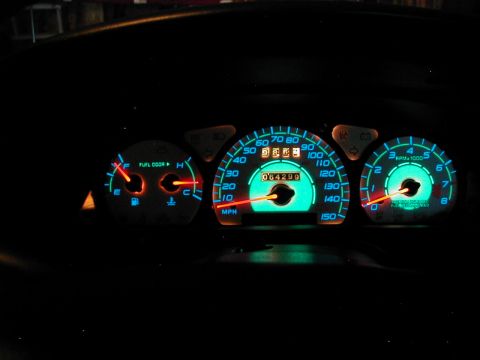 1997 Ford Taurus - Here is the Green selection at night.