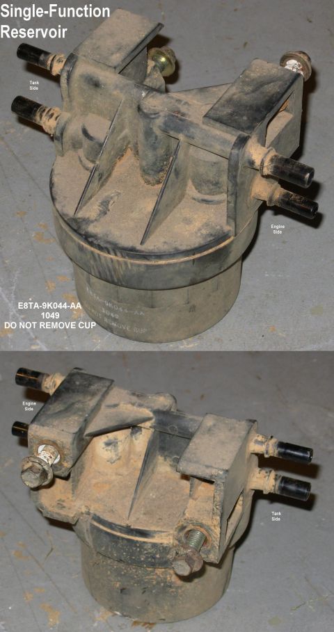 1983 Ford Bronco - '88 Single-Function Reservoir Used on '88-89 Broncos & F-series/E-series/Rangers/others with single tank dual-pump EFI. In this version, th…