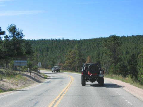 1995 Ford Bronco - On the way up, gorgeous day.