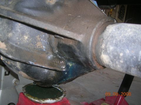 1985 Ford Bronco - looks like I got a leak....the plug weld is leaking.