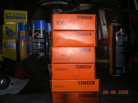 1985 Ford Bronco - all new timken bearings for the front rotors.