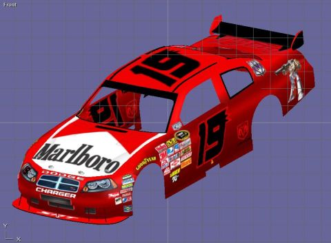 2004 Jeep Wrangler - This is a 3D render of a Dodge Charger NASCAR race car body, not a 2004 Jeep Wrangler.