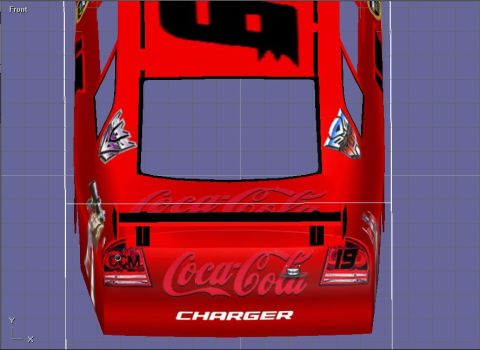 2004 Jeep Wrangler - This is a digital rendering of a race car, likely a Dodge Charger, with Coca-Cola sponsorship.