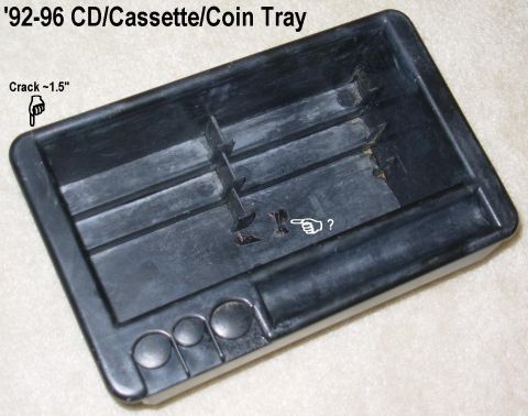 1983 Ford Bronco - SOLD CD Cassette Coin Tray with a crack & something in the bottom.