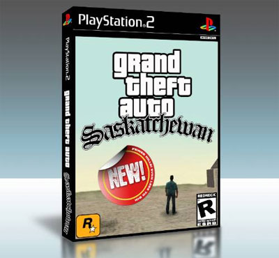1971 Ford Ranchero - This is a game case for Grand Theft Auto Saskatchewan on PlayStation 2, a desert scene.