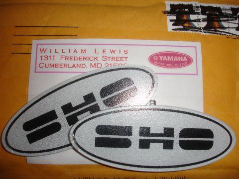 1990 Ford Taurus - Two SHO emblems are shown on a letter addressed to William Lewis, along with a Yamaha sticker.