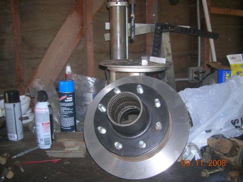 1985 Ford Bronco - one rotor/hub back together.