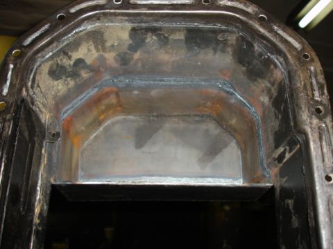 1980 Ford Bronco - This is a welded oil pan, likely from an engine rebuild or repair.