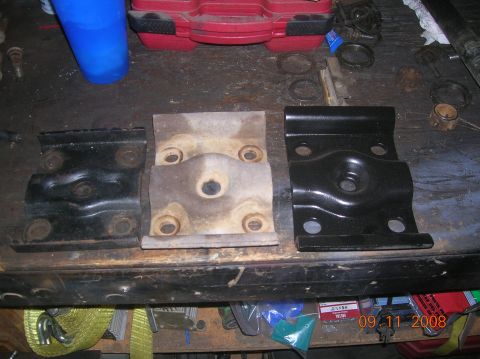 1985 Ford Bronco - side by side shots of spring plates... 1. 79 D-44 2. 85 9in and 3. iirc D-60 rear