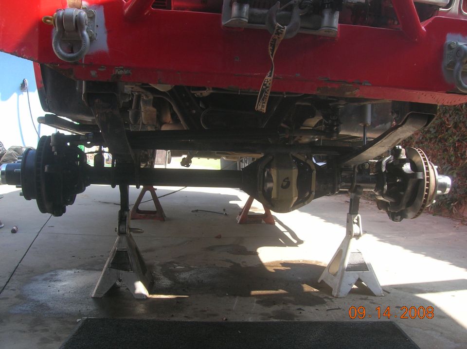 front shot of complete axle