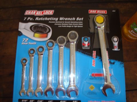 1992 Ford Bronco - A set of 7 Channel Lock ratcheting wrenches is displayed in its original packaging, ready for use.
