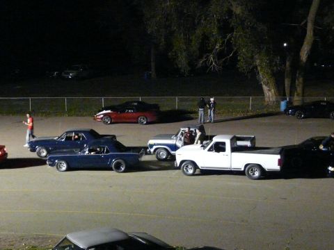 1994 Ford F-150 - Neat picture or my cousins 79 F150, my 82 F100 and some older Mustangs in front of us, waiting in staging.