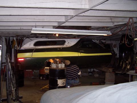 1975 Ford Ranchero - Finaly got it inside after sand blasting
