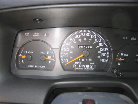 2001 Ford Crown Victoria - The dashboard of a 2001 Ford Crown Victoria displays the odometer reading and various operational gauges.