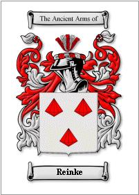 1985 Ford LTD Crown Victoria - Decorative heraldic coat of arms illustration for the Reinke family name; not a technical document.