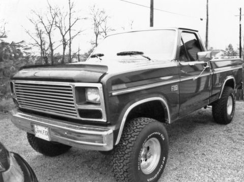 2007 Ford Mustang - Vintage photograph of a lifted Ford F-150 pickup outdoors, a vehicle photo not a technical document.