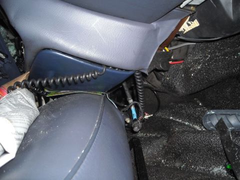 1996 Ford Crown Victoria - Close-up view of the interior of a vehicle, focusing on the seats and floor.