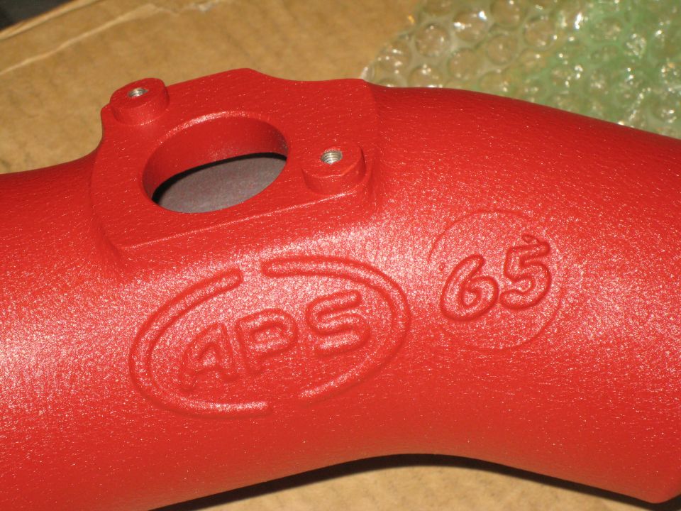 Red intake pipe with embossed APS logo and '65' marking