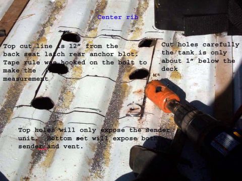 1983 Ford Bronco - This was done with the tank in place. If you are not good at controlling the cut, I recommend that you drop the tank first.