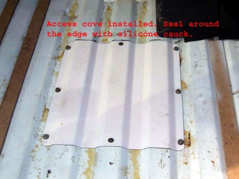 1983 Ford Bronco - Access cover in place. Use either a light bead of silicon or a piece or waterproof weather stripping to seal out water