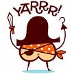 1996 Ford Bronco - A whimsical cartoon depicts a pirate character exclaiming 'YARRR!' with a sword and hook.