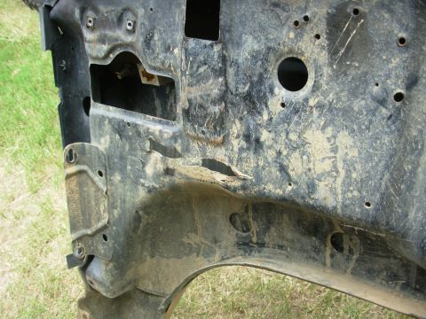 1983 Ford Bronco - This is the only reason I'm replacing the fender - the nuts for the battery tray ripped out years ago. I can't imagine why...