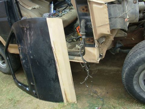 1983 Ford Bronco - The wiring connectors fit out the hole in the door, but the harness can also be unplugged from the passenger kick panel & fed out of the bo…