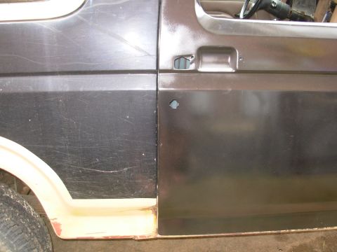 1983 Ford Bronco - This is just about where I want it. The weight of the internals should bring the door down just to where it needs to be. All of that color…