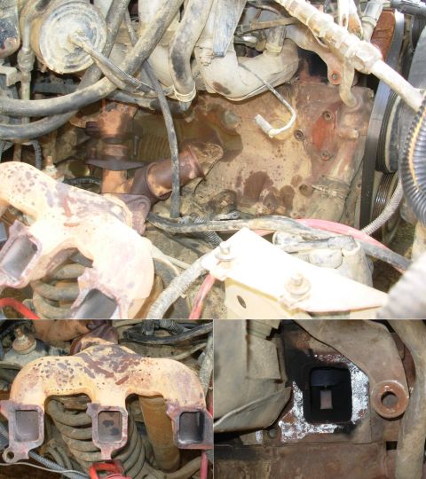 1983 Ford Bronco - While I had the fender off, I decided to track down a little exhaust leak. The #1 port was cracked & warped enough to blow out both corners…