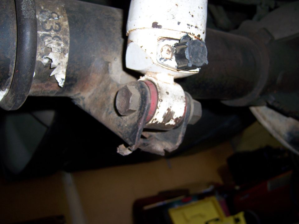 Rear shock mount on a 1991 Ford Bronco