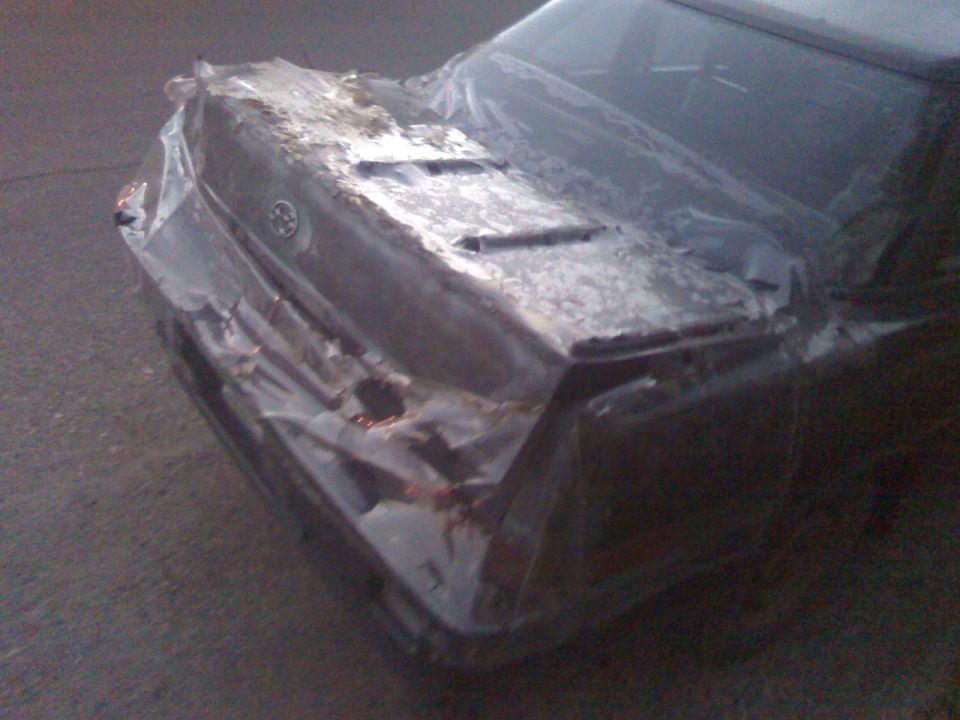 Jacked-up car I saw walking home.